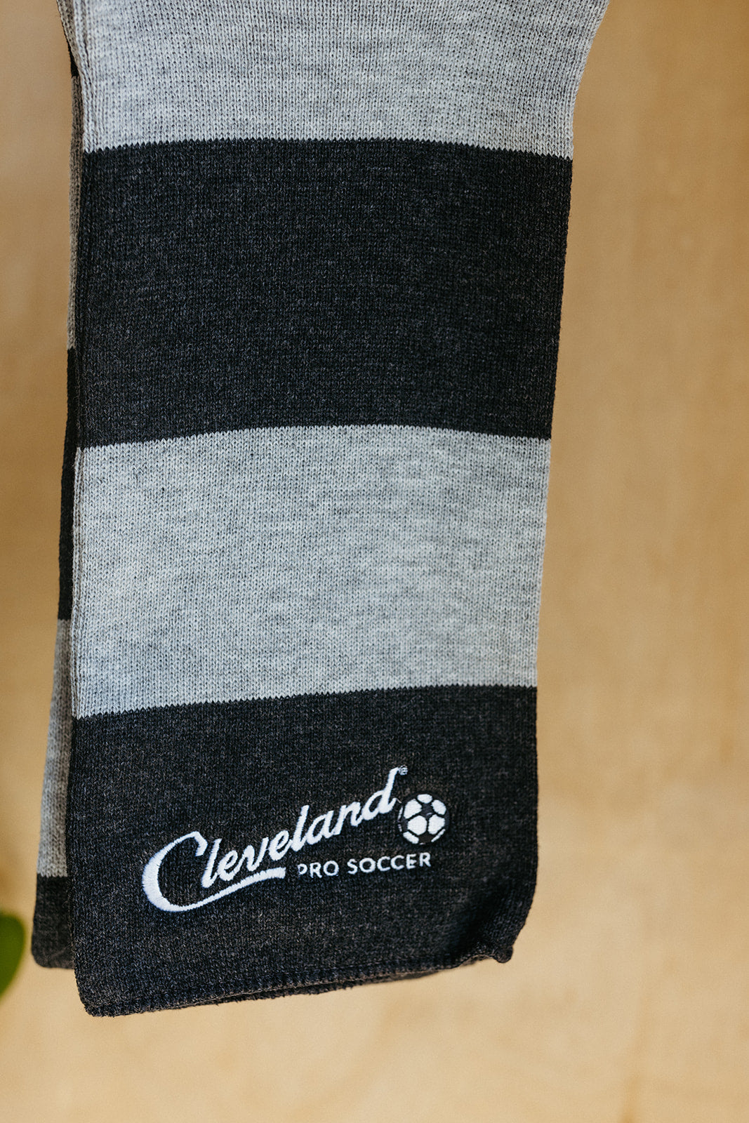 CLE PRO SOCCER | Black + Grey Striped Scarf